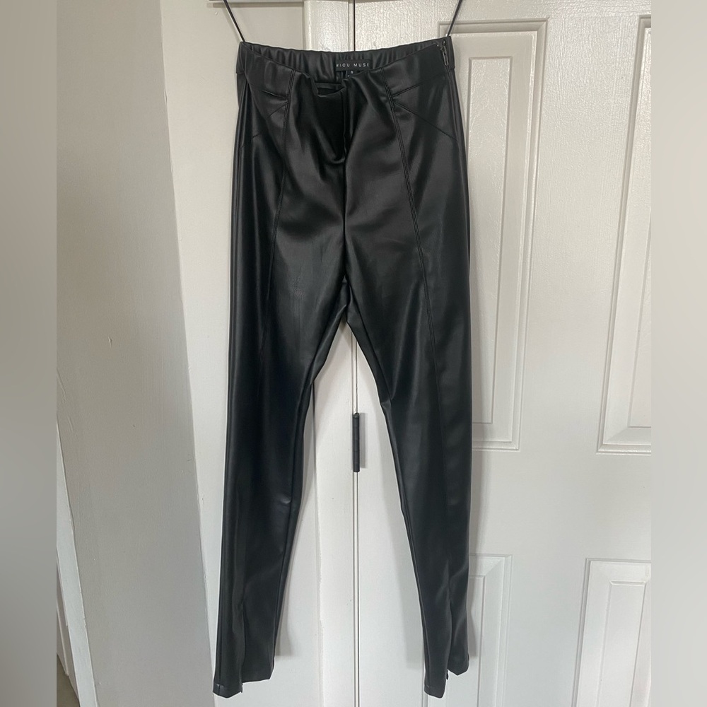 Black Leather Pants/Leggings Size S/0